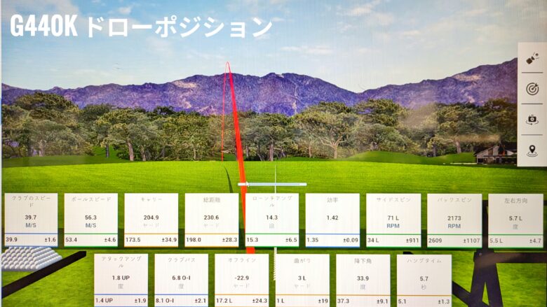 PING　G440Kドライバーあまがみ試打データ(ドローポジション)